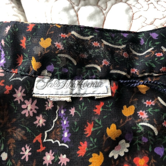 SAKS FIFTH AVE Floral Mesh Button-down Blouse - Picture 9 of 14